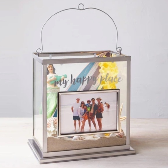 Brand New Hallmark My Happy Place Picture Frame Decor Box Glass Lantern Momento - Picture 10 of 10